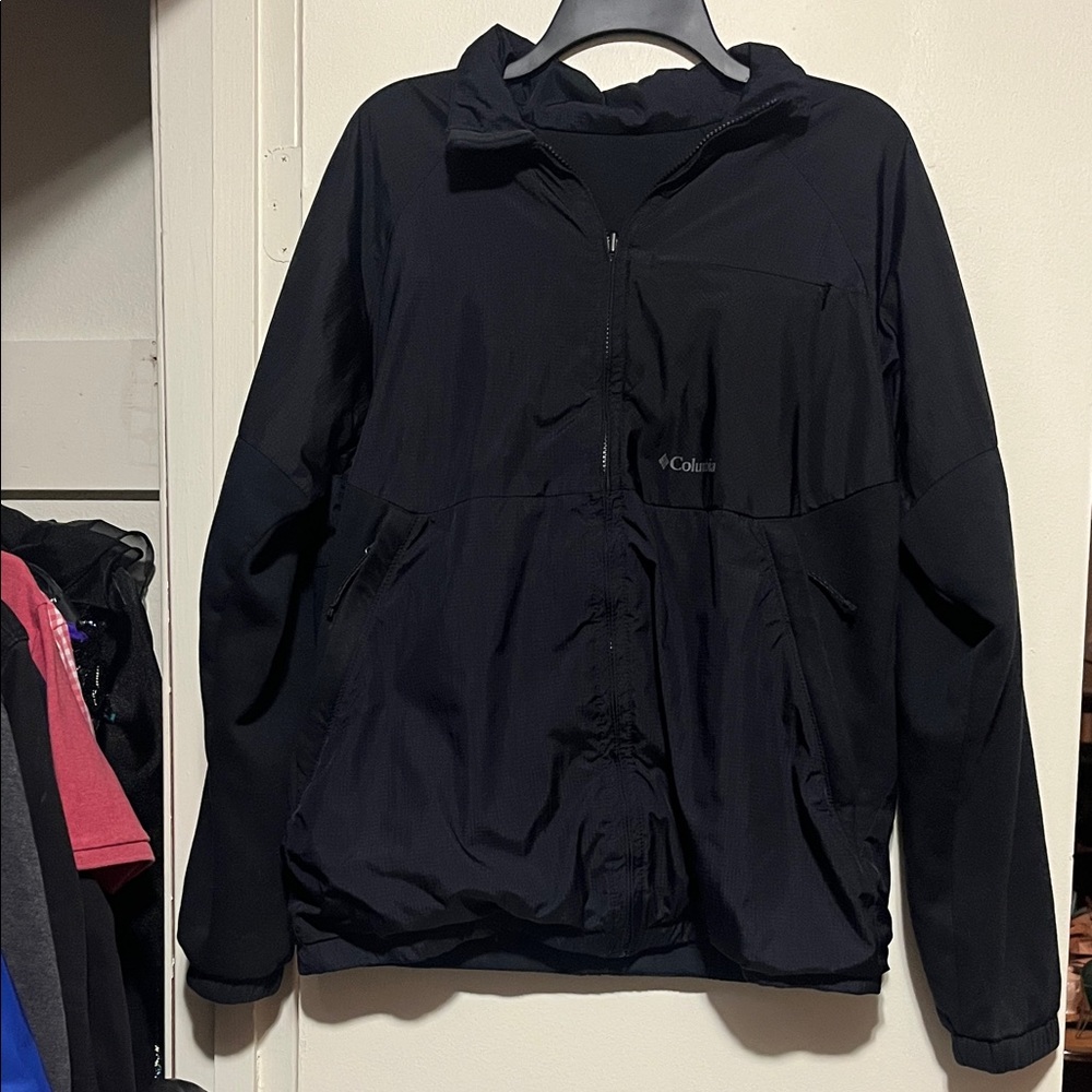 Columbia Men's Black Reversible Windbreaker Shell Mid Weight Ascender Jacket